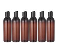VILLFUL 6 pièces Flacons Voyage Réutilisables Pression avec Couvercle Bouteilles Vides Portables pour Shampooing Lotion Cosmétique Anti-fuite et Compact Marron et Noir