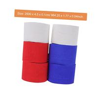 VILLFUL 6 pièces Lot Papier Crépon pour Décoration de Fête Mariage et Anniversaire Bandes Multicolores Blanc et Bleu Royal Facile à Manipuler et Suspendre