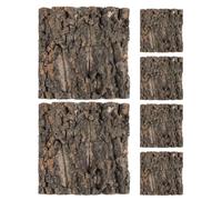 VILLFUL 6 Pièces Reptile Cork Bark Hide Flexible Natural Cork Background for Tortoise and Chameleon Enclosures Realistic Texture Vivarium Wall Decor