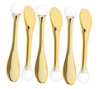 VILLFUL 6 Pièces Set Spatules Visage Dorées pour Crème et Masque Bâtons de Massage Yeux et Circulation Accessoires Cosmétiques Multifonctions