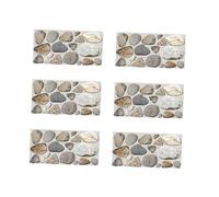 VILLFUL 6 pièces Stickers Carrelage Adhésif Salle Bain Papier Peint Auto-adhésif Motif Galets Étanche Décoration Murale Cuisine Chambre