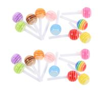 VILLFUL 60 Pièces Décorations Ongles Bonbons Résine Miniatures Lollipops Colorés Accessoires Manucure Créative pour DIY