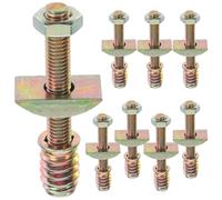 VILLFUL 8 Ensembles Threaded Bed Frame Bolts and Nuts Furniture Connector for Beds Cribs Sofas Repair Kit with Semi-Moon Washers for Stable Assembly