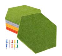 VILLFUL 8 pièces Lot de Panneaux Muraux Hexagonaux Feutre Épais Tableau Daffichage Autocollant pour Notes Mémo et Photos avec Punaises Colorées Décoration Murale Pratique pour Maison et