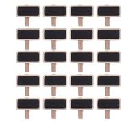 VILLFUL 80 Pièces Mini Tableau Memo Bois avec Pince Ardoise Rectangulaire Écrivable Étiquette Message pour Décoration Mariage et Organisation