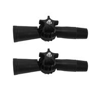 VILLFUL Adaptateur Angle Rotatif 160° pour Perche Télescopique et Manche à Balai, 2pcs Connecteurs Filetés en Plastique Noir, Compatible Outil Peinture et Nettoyage Vitres