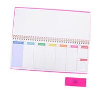 VILLFUL Agenda Hebdomadaire à Spirale Non Daté Format Long Bloc-notes de Planification Hebdomadaire Rose des Habitudes pour Bureau et École Organisation et Gestion du Temps