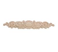 VILLFUL Applique en Bois Sculpté à Peindre Soi-Même 37X8,5 CM Décoration d'Intérieur Style Européen pour Porte et Meuble Autocollant Décoratif en Bois Motif Floral Sculpté Artisanat