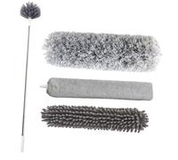 VILLFUL Baguette Dépoussiérante Multi-têtes Microfibre Plumeau Chenille pour Meubles Plafond et Toile Araignée Nettoyage sans Rayures Manche Long pour Maison