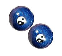 VILLFUL Balles de Baoding en Émail Bleu 42mm Carillon Boules de Massage pour Mains Anti-stress, Exercices de Rééducation et Relaxation, Balles Fitness pour Santé et Bien-être, Présent