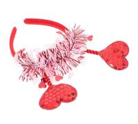 VILLFUL Bandeau Saint-Valentin en Tissu Élastique Cœurs Rouges Pailletés et Décorations aux Trois Couleurs Serrage-Tête Festif pour Soirée Accessoire Coiffure Romantique et Présent