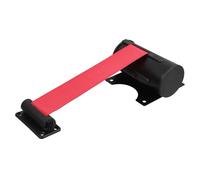 VILLFUL Barrière Murale Rétractable en Acier Inoxydable 2 Mètres, Bande Noire Unie, Fixation Murale pour Gestion des Foules, Contrôle de Sécurité Intérieur et Extérieur, Ruban