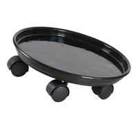 VILLFUL Base de Jardinière Roulante en Plastique avec Roues, Noir | Support Mobile Réutilisable, Protège le Sol des Débordements D’eau Terre, pour Pots Lourds