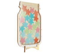 VILLFUL Bocal à Récompenses en Bois pour Tout-petits, Système de Motivation Scolaire Pictogrammes Étoiles, Pot Décoratif pour Classe et Formation Comportementale, Outil Éducatif Ludique