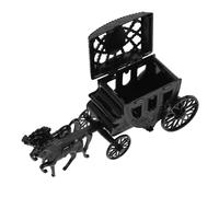 VILLFUL Boîte à Bonbons Mariage de Carrosse Royal Noire Boîte d'Emballage Plastique Multifonctionnelle Centre de Table Élégante Vide pour Fêtes et Anniversaires