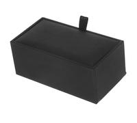 VILLFUL Boîte à Boutons De Manchette En Cuir Noir, Petite Boîte De Rangement Vide, Écrin Compact Pour Homme, Usage Voyage Et Présentation, Compartiments Adaptés