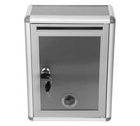 VILLFUL Boîte à Dons Verrouillable Murale Petite Taille Boîte à Suggestions en Métal Épais Extérieure Sécurisée avec Serrure pour Domicile École et Entreprise