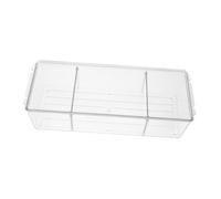 VILLFUL Boîte de Rangement Multi-Compartiments Moyenne Taille en Pet Transparent, Plastique Sûr, Couvercle et Séparateurs, Organisateur de Table pour Remède, Cosmétiques et Bureau,
