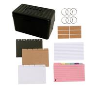 VILLFUL Boîte de Rangement pour Cartes Index avec Fiches Lignées Colorées Organisateur de Notes pour Bureau et de Recettes Multifonctionnelle et Pratique