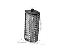 VILLFUL Boîte de Rangement pour Coton Démaquillant Acrylique Transparente Noire Design Diamant avec Couvercle Organiseur Hygiénique pour Coton-tiges et Pads Cosmétiques pour Salle de Bain