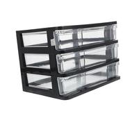 VILLFUL Boîte Rangement Cosmétiques Transparente Niveaux Noire Tiroirs Modulaires pour Maquillage et Produits de Beauté Organisateur Compact pour Salle de Bain et Coiffeuse