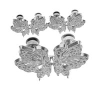 VILLFUL Boutons De Jean Serrage-taille Détachables Métal Argenté Réglables Pour Pantalons Amples, Ajusteur De Taille Portable, Lot De 3 Paires Pour Resserrer Taille Jeans Sans Couture