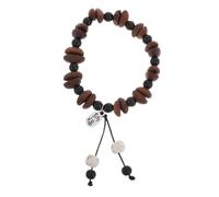 VILLFUL Bracelet Perles de Grains de Café Main Accessoire Unique pour Amateurs de Café Bracelet Ajustable Unisexe Au Design Artistique Parfait pour Port Émettant