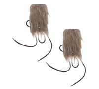 VILLFUL Brassards Vikings en Fausse Fourrure Marron Laçage, Protection Médiévale Authentique en PU et Polyester pour Cosplay Fantasy et Jeux de Rôle