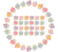 VILLFUL Breloques Plates en Résine Mini Cupcakes 100 Pcs Décorations DIY pour Pinces à Cheveux Accessoires Légers et Résistants pour Créations Bijoux et Loisirs Créatifs