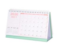 VILLFUL Calendrier de Bureau Minimaliste Pliable avec Reliure Spirale Planificateur Annuel Académique pour École et Bureau Vue Mensuelle et Hebdomadaire Calendrier Debout Compact