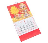 VILLFUL Calendrier Mural Année Du Serpent avec Caractères Fu Calendrier Annuel Chinois Traditionnel Mensuel pour Décoration Du Nouvel An Adapté Maison Bureau Commerce