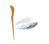 VILLFUL Ceramic Chinese Tea Vessel With Tea Spoon Scoop Vintage Style For Beans Display For Enthusiasts