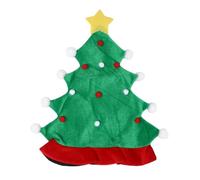 VILLFUL Chapeau de Noël Sapin Coiffe de Noël en Tissu et Peluche Courte Vert Forme Accessoire Décoratif pour Fête la Maison et Cérémonie Annuelle