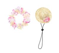 VILLFUL Chapeau pour Chien Et Chat Chapeau Et Guirlande pour Chiot Casquettes De Fête pour Animaux De Compagnie Casquettes Paille pour Animaux De Compagnie De Paille pour De