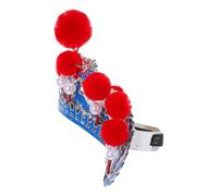 VILLFUL Chapeau Traditionnel Chinois pour Performances Scéniques et Festivals Oriental Unisexe avec Pompon Rouge Ajustable et Adapté à Toutes
