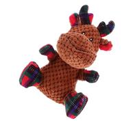 VILLFUL Chien Noël Peluche Molar-Friendly avec Couineur Balle à Mâcher Douce pour Chiots et Petites Races Design Renne Joyeux pour Cadeau de Fête