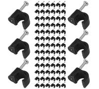 VILLFUL Clips de Câble Noirs Clous en Acier Fixation Mural pour Câbles Électriques de 6 Mm Lot de 400 Agrafes de Robustes et Polyvalentes pour Gestion de Fils Électriques à Domicile