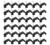 VILLFUL Clips de Fixation de Câbles Pince Robuste en Acier Noir 100 Pièces Forme J pour Attache Fil et Fourniture de Fixation de Tubes pour Plomberie