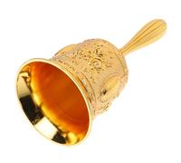 VILLFUL Cloche de Service en Alliage de Zinc Doré, Sonnette Rétro à Main pour Restaurant et Bar, Cloche de Table Bruyante Légère pour Réception Cuisine Professionnelle