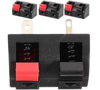 VILLFUL Connecteurs de bornes de Fils 4pcs Plastique 2-pin à Ressort à Double Trou de Fixation pour Applications Audio sur scène et projets DIY