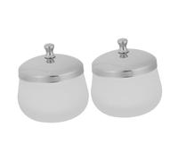VILLFUL Conteneur en Verre Cristal Argenté Couvercle Polyvalent et Anti-volatilité 2pcs pour Nail Art pour Filles et Femmes