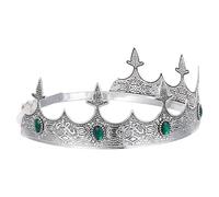 VILLFUL Couronne Médiévale Réglable Métal avec Strass pour Homme et Femme Bandeau Vintage pour Fête Renaissance Costume Viking et Cosplay Prince