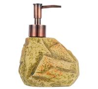 VILLFUL Distributeur de Savon Céramique Rétro Aspect Pierre Pompe Pression pour Lotion Shampooing Gel Bouteille Pratique pour Maison et Hôtel