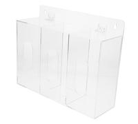 VILLFUL Distributeur Mural de Masques et Moufles en Acrylique Transparent 3 Compartiments, Boîte de Rangement pour Laboratoire Industriel, Support Mural Pratique et Robuste