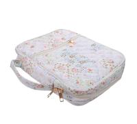 VILLFUL Étui Porte-bible Femme Matelassé 28 Cm à Carreaux, Paquet Biblique Zippé avec Poignée Latérale, Paquet à Livres Sacrés pour Accessoires D’étude Biblique et Usage Religieux