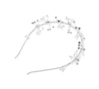 VILLFUL Faux Pearl Flower Crown Headband For Lightweight Birthday Hair Accessory Princess Tiara For Wedding Party