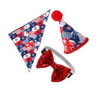 VILLFUL Foulard pour Animal De Compagnie Chapeau avec Drapeau Américain Bandana Patriotique pour Chien Et Chat Accessoire Décoratif pour Fête
