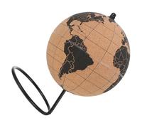 VILLFUL Globe Terrestre en Liège Noir Support Robuste Ø Moyen - Globe Décoratif Européen pour Bureau, Outil Pédagogique Géographique Précis - Objet Déco Bureau Écologique et Présent