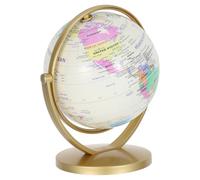 VILLFUL Globe Terrestre Rotatif Éducatif 14,2 Cm avec Support Doré, Carte du Monde Détaillée, Outil Pédagogique Interactif pour Bureau, Salle de Classe et Décoration de Salon