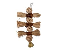 VILLFUL Hanging Rattan Toy with Bell Jouet De Mastication Créatif pour Oiseaux De Compagnie Accessoire pour Perroquets Et Oiseaux Nicheurs